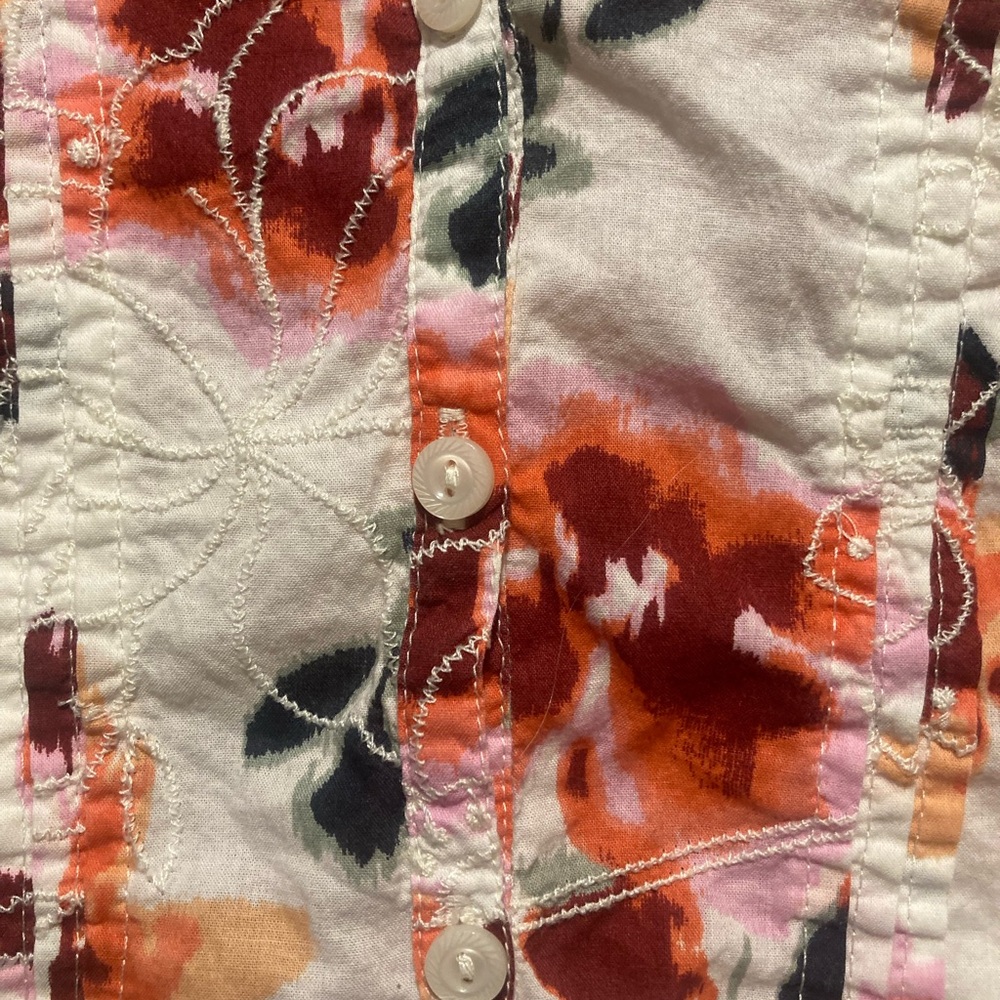 Sam Edelman Floral Blouse in Red and Orange - Picture 4 of 7